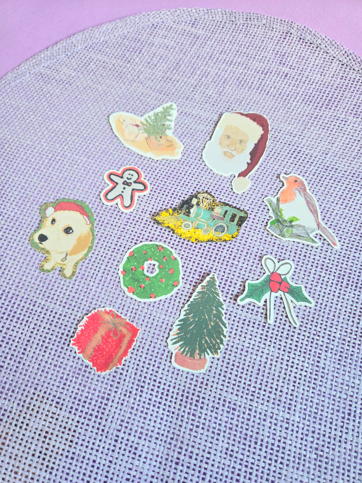 Christmas Vibes Matte Sticker Pack - Cozy Festive Junk Journal & Scrapbooking Stickers (Set of 10)