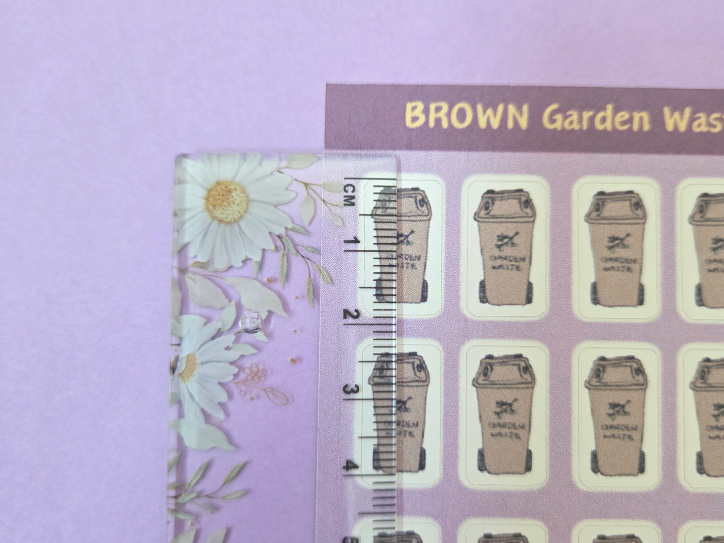 Brown Garden Waste Bin Planner Stickers – Garden Rubbish Collection Reminder Sheet