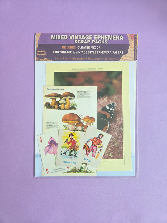 Curated Mixed Vintage Ephemera Scrap Pack 09