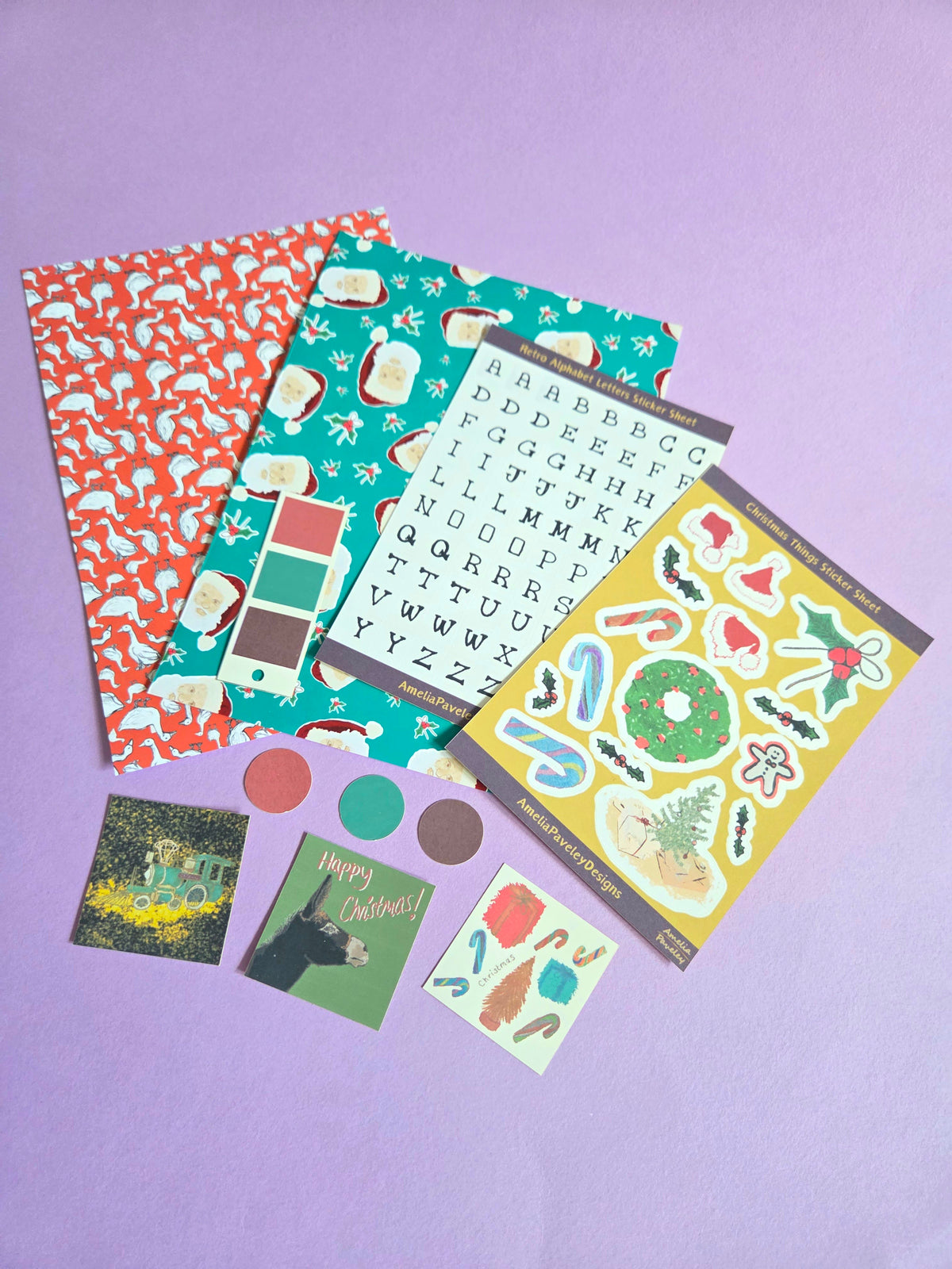 Christmas Vintage Festive Junk Journal Kit MADE TO ORDER | Holiday Scrapbooking & Sticker Set