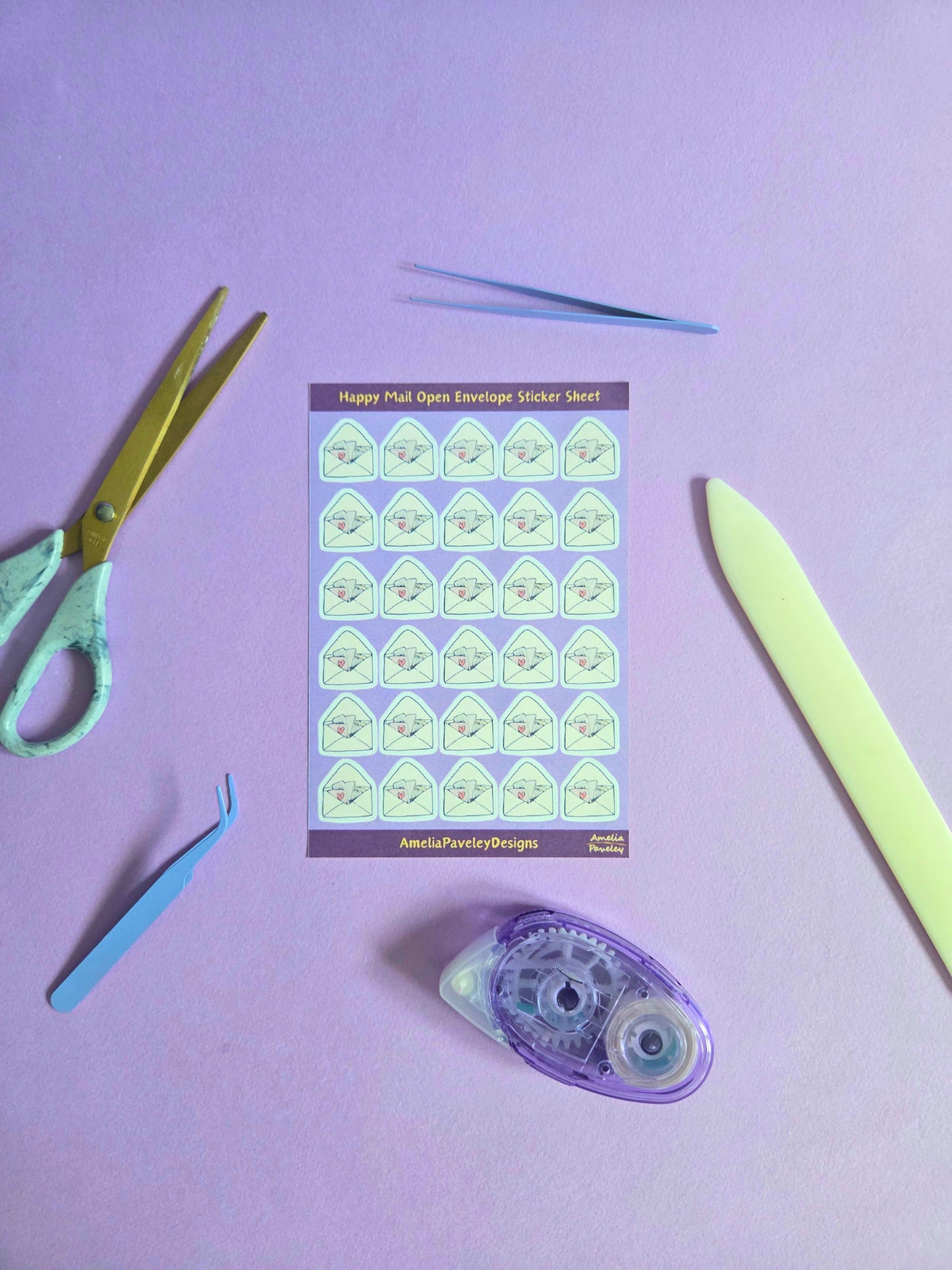 Happy Mail Open Envelope Sticker sheet
