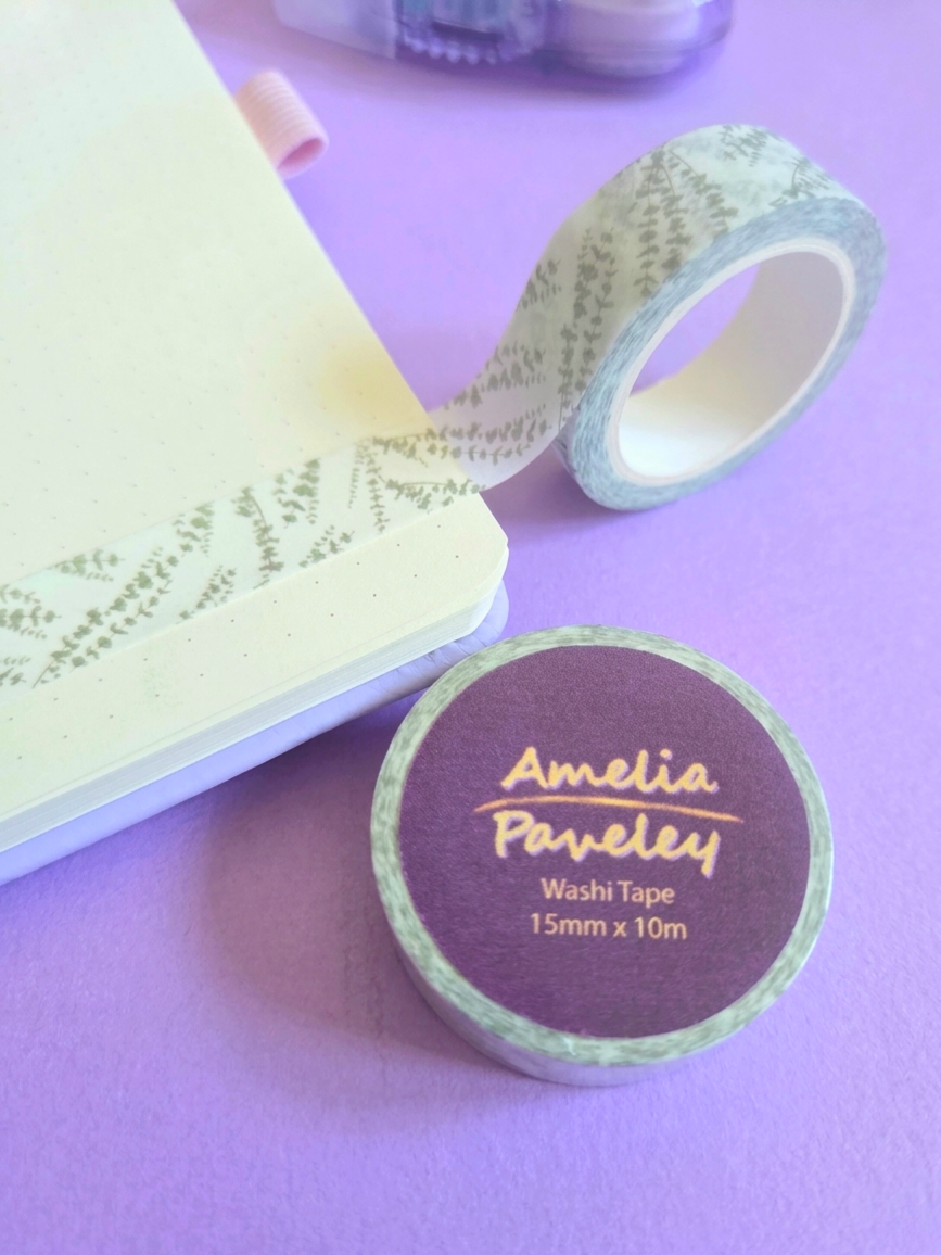Eucalyptus white washi tape 15mm x 10m