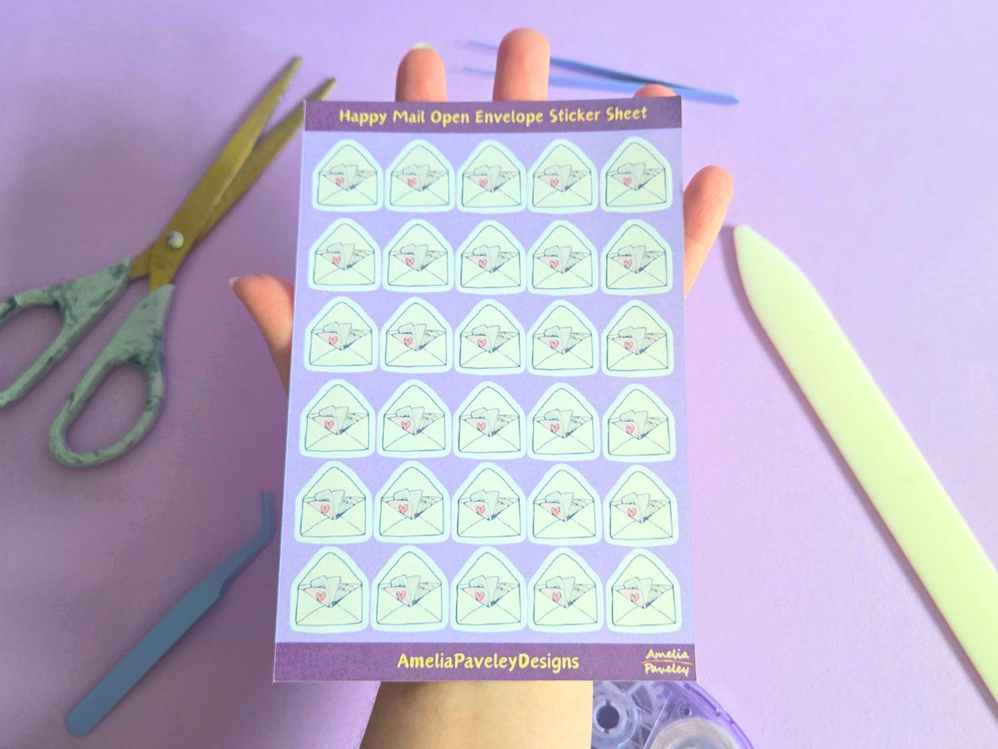 Happy Mail Open Envelope Sticker sheet