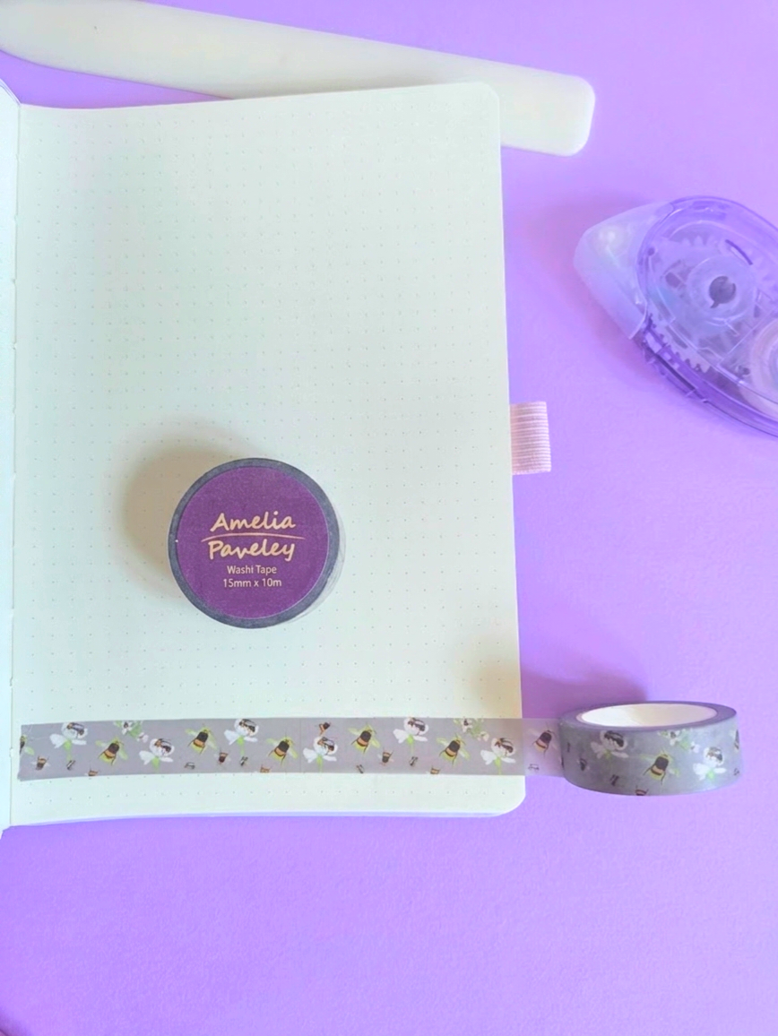 Bees print washi tape 15mm x 10m