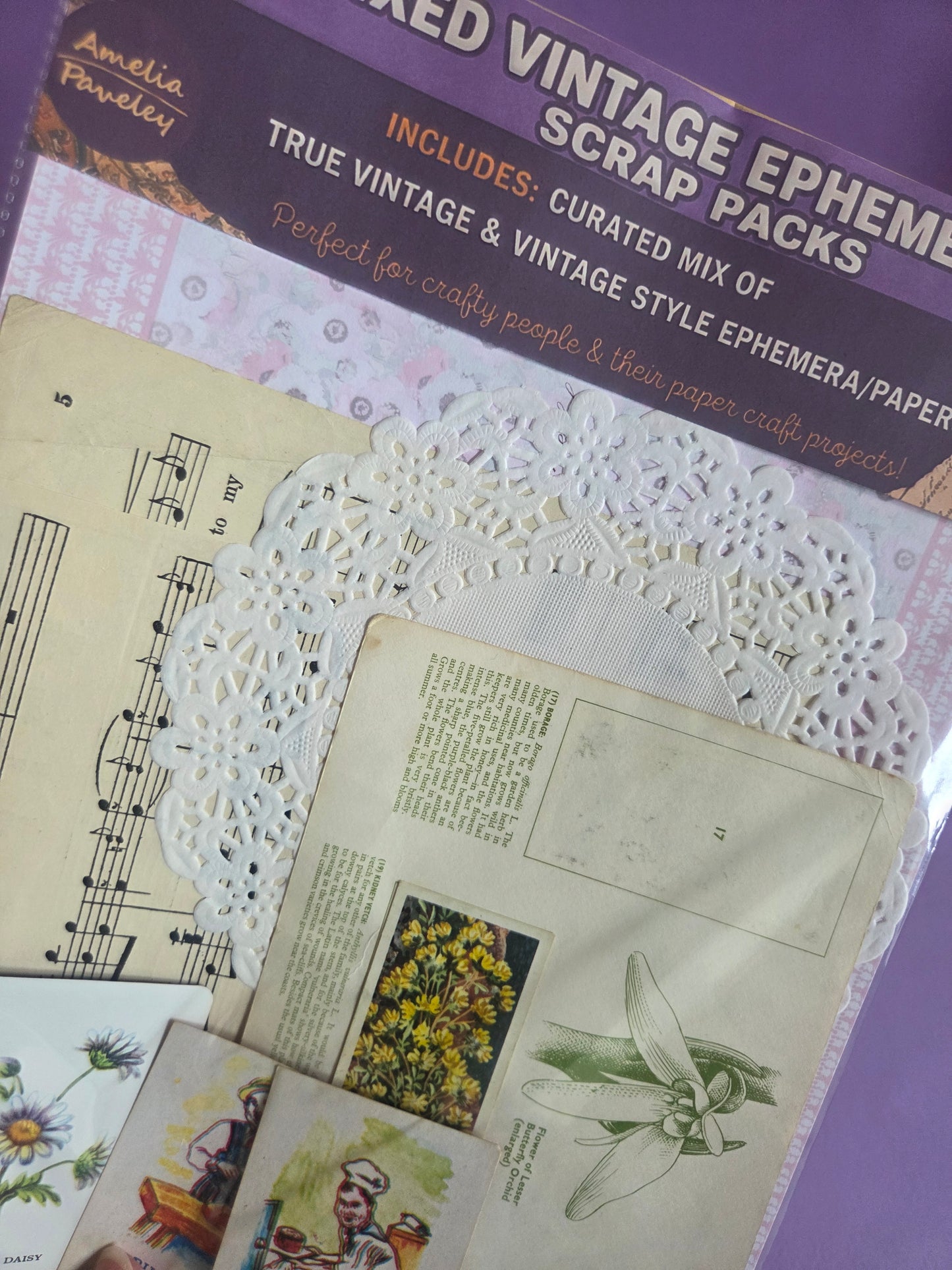Curated Mixed Vintage Ephemera Scrap Pack 07